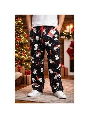 Peanuts Snoopy Christmas Pajama Pants Men’s Large Holiday Lounge Pants NWT